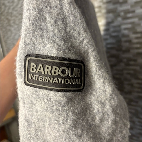 Barbour Men’s Light Gray Zip-Button Knit Sweater - Picture 3 of 4